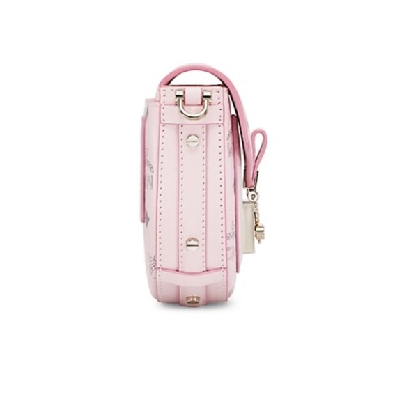 NWT $720 MCM Mini Patricia Round Crossbody Bag in Visetos in Powder Pink! - Picture 4 of 14